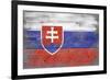 Slovakia Country Flag - Barnwood Painting-Lantern Press-Framed Premium Giclee Print