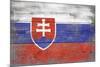 Slovakia Country Flag - Barnwood Painting-Lantern Press-Mounted Premium Giclee Print