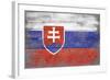 Slovakia Country Flag - Barnwood Painting-Lantern Press-Framed Art Print