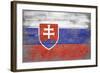 Slovakia Country Flag - Barnwood Painting-Lantern Press-Framed Art Print