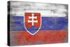 Slovakia Country Flag - Barnwood Painting-Lantern Press-Stretched Canvas