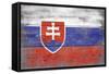 Slovakia Country Flag - Barnwood Painting-Lantern Press-Framed Stretched Canvas