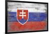 Slovakia Country Flag - Barnwood Painting-Lantern Press-Framed Art Print