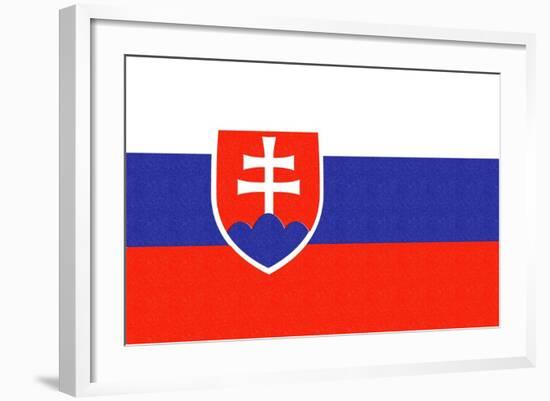 Slovakia Country Flag - Letterpress-Lantern Press-Framed Art Print