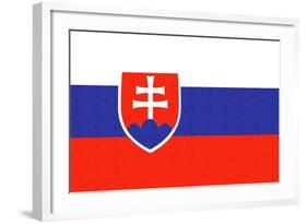 Slovakia Country Flag - Letterpress-Lantern Press-Framed Art Print