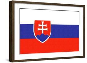 Slovakia Country Flag - Letterpress-Lantern Press-Framed Art Print