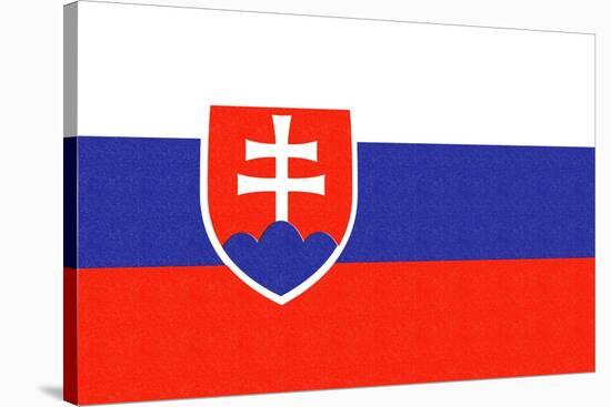 Slovakia Country Flag - Letterpress-Lantern Press-Stretched Canvas