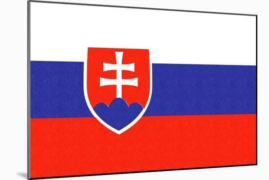 Slovakia Country Flag - Letterpress-Lantern Press-Mounted Art Print