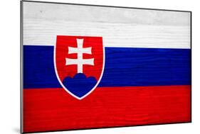 Slovakia Flag Design with Wood Patterning - Flags of the World Series-Philippe Hugonnard-Mounted Art Print