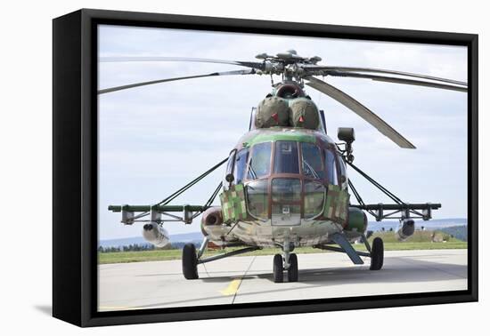 Slovakian Mi-17 with Digital Camouflage and Gun Pod-null-Framed Stretched Canvas