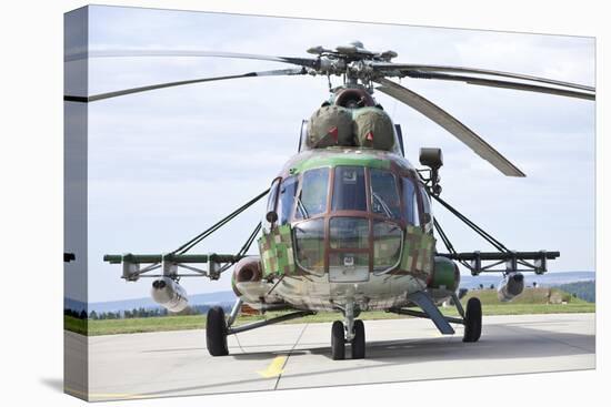 Slovakian Mi-17 with Digital Camouflage and Gun Pod-null-Stretched Canvas