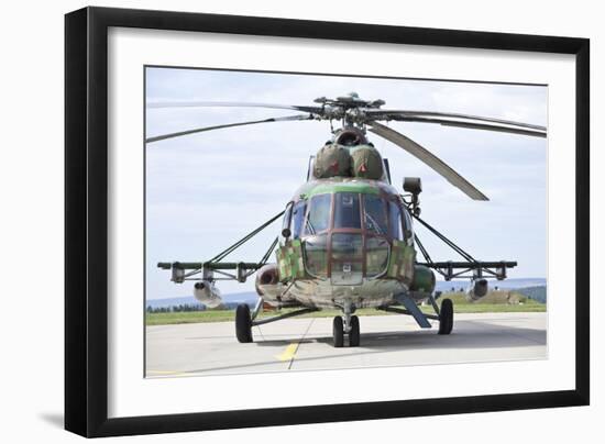 Slovakian Mi-17 with Digital Camouflage and Gun Pod-null-Framed Photographic Print