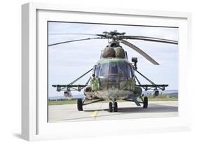 Slovakian Mi-17 with Digital Camouflage and Gun Pod-null-Framed Photographic Print