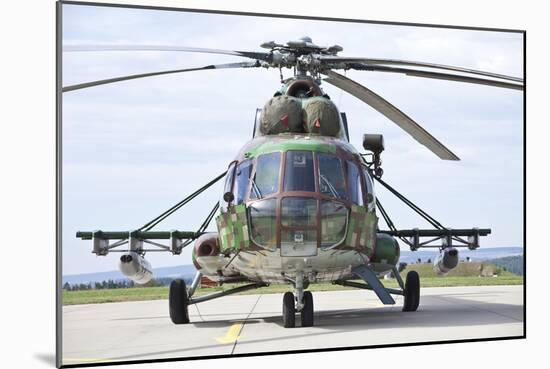 Slovakian Mi-17 with Digital Camouflage and Gun Pod-null-Mounted Photographic Print