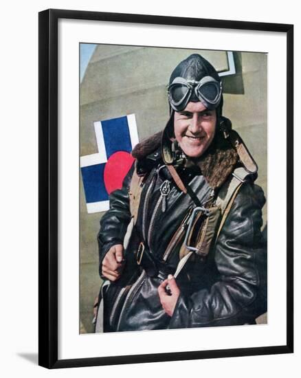 Slovakian Pilot Serving with the Luftwaffe in the Mediterranean, 1943-null-Framed Giclee Print