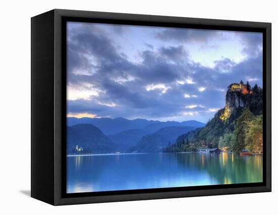 Slovenia, Bled, Lake Bled and Castle-Michele Falzone-Framed Stretched Canvas