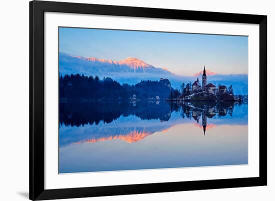 Slovenia, Bled, Lake Bled and Julian Alps, Church of the Assumption-Tuul And Bruno Morandi-Framed Photographic Print