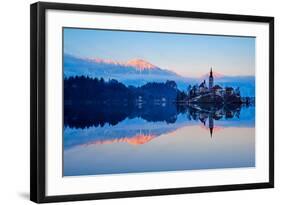 Slovenia, Bled, Lake Bled and Julian Alps, Church of the Assumption-Tuul And Bruno Morandi-Framed Photographic Print