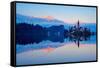 Slovenia, Bled, Lake Bled and Julian Alps, Church of the Assumption-Tuul And Bruno Morandi-Framed Stretched Canvas