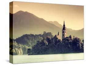 Slovenia, Bled, Lake Bled and Julian Alps-Michele Falzone-Stretched Canvas