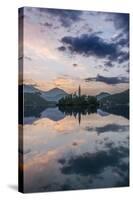 Slovenia, Bled, Lake Bled Dawn-Rob Tilley-Stretched Canvas