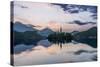 Slovenia, Bled, Lake Bled Dawn-Rob Tilley-Stretched Canvas