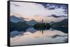 Slovenia, Bled, Lake Bled Dawn-Rob Tilley-Framed Stretched Canvas