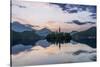 Slovenia, Bled, Lake Bled Dawn-Rob Tilley-Stretched Canvas