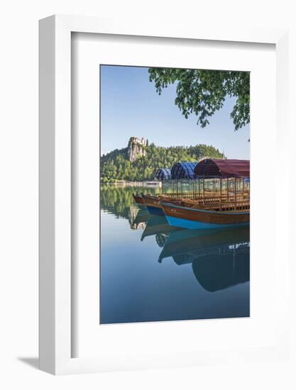 Slovenia, Bled, Lake Bled, Plenta Boats-Rob Tilley-Framed Photographic Print