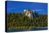 Slovenia, Gorenjska, Upper Carniola, Bled, Lake Bled, Bled Castle-Udo Siebig-Stretched Canvas