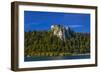 Slovenia, Gorenjska, Upper Carniola, Bled, Lake Bled, Bled Castle-Udo Siebig-Framed Photographic Print