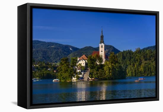 Slovenia, Gorenjska, Upper Carniola, Bled, Lake Bled-Udo Siebig-Framed Stretched Canvas