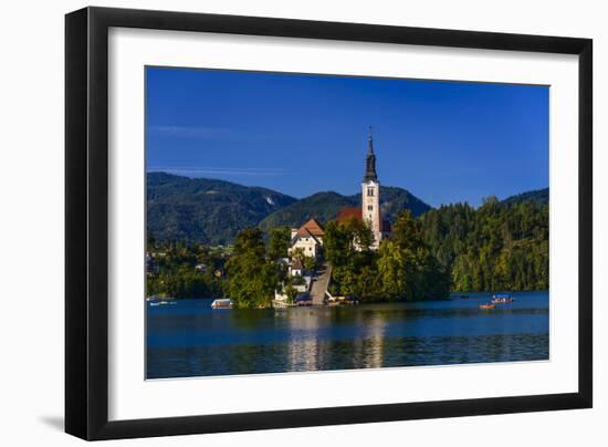 Slovenia, Gorenjska, Upper Carniola, Bled, Lake Bled-Udo Siebig-Framed Photographic Print