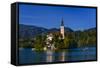 Slovenia, Gorenjska, Upper Carniola, Bled, Lake Bled-Udo Siebig-Framed Stretched Canvas