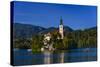 Slovenia, Gorenjska, Upper Carniola, Bled, Lake Bled-Udo Siebig-Stretched Canvas