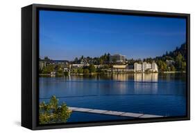 Slovenia, Gorenjska, Upper Carniola, Town View-Udo Siebig-Framed Stretched Canvas