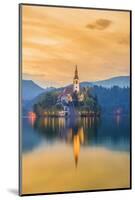 Slovenia, Julian Alps, Upper Carniola, Bled, Lake Bled, Bled Island (Blejski Otok) with Church-Alan Copson-Mounted Photographic Print