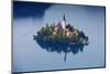 Slovenia, Julian Alps, Upper Carniola, Lake Bled. Aerial View of the Island on Lake Bled-Ken Scicluna-Mounted Photographic Print