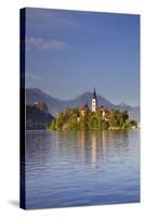 Slovenia, Julian Alps, Upper Carniola, Lake Bled. Island with Church on Lake Bled.-Ken Scicluna-Stretched Canvas