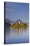 Slovenia, Julian Alps, Upper Carniola, Lake Bled. Island with Church on Lake Bled.-Ken Scicluna-Stretched Canvas