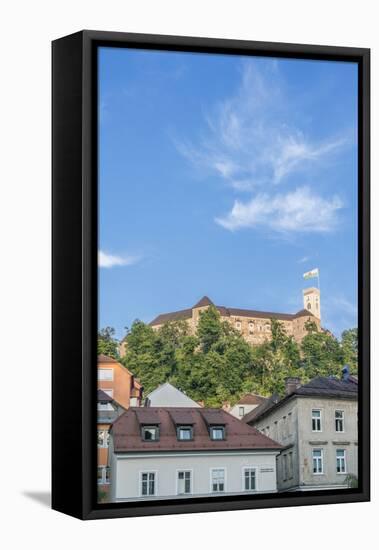 Slovenia, Ljubljana, Old Town and Ljubljana Castle-Rob Tilley-Framed Stretched Canvas