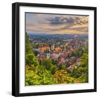 Slovenia, Ljubljana, Sveti Florijana (Or Sentflorjanska) Cerkev and Sveti Jakoba Cerkev Beyond-Alan Copson-Framed Photographic Print