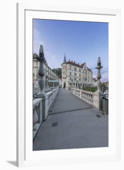 Slovenia, Ljubljana, Triple Bridge at Dawn-Rob Tilley-Framed Photographic Print