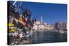 Slovenia, Slovenian Riviera, Piran, Harbour with Old Town and St. George Cathedral (Sv. Jurij)-Udo Siebig-Stretched Canvas