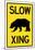 Slow - Bear Crossing Sign Poster-null-Mounted Poster