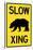 Slow - Bear Crossing Sign Poster-null-Stretched Canvas