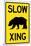 Slow - Bear Crossing Sign Poster-null-Mounted Poster