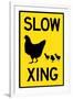 Slow Chicken Crossing Plastic Sign-null-Framed Art Print