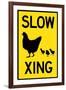 Slow Chicken Crossing Plastic Sign-null-Framed Art Print