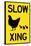 Slow Chicken Crossing Plastic Sign-null-Stretched Canvas